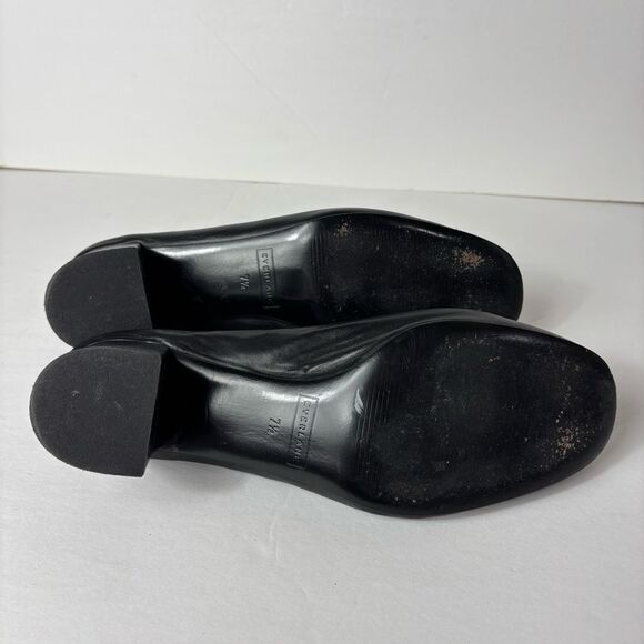 Everlane Womens 7.5 The Day Heel Pumps Shoes Black Italian Leather Work Career - Picture 8 of 8